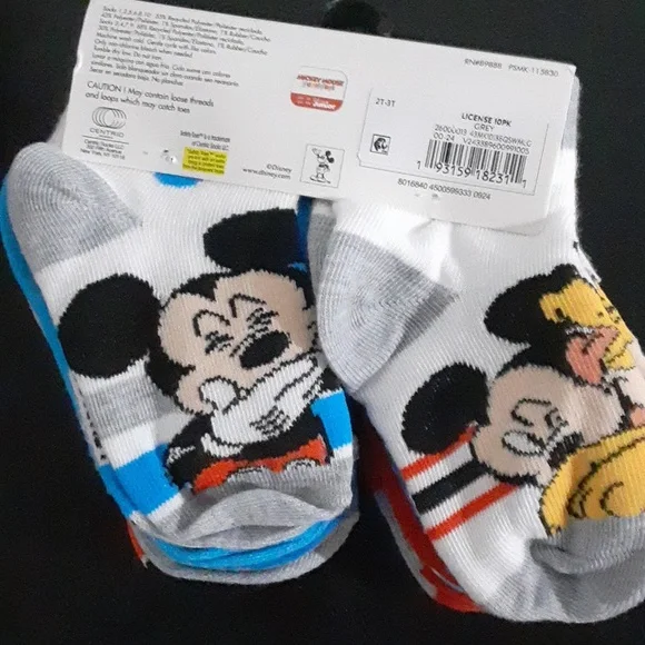 10 pairs Disney Mickey toddler socks. 2T - 3T. NWT - Picture 3 of 7